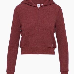 Tna Waffle Zip Hoodie in Maroon